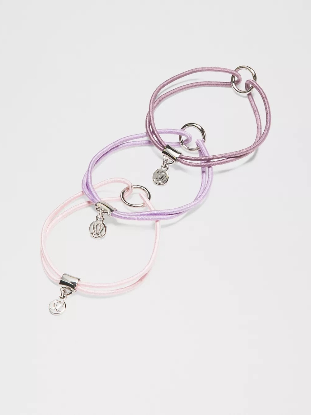 lululemon athletica Pastel Pink, Lilac & Mauve Bracelet Hair Tie Set